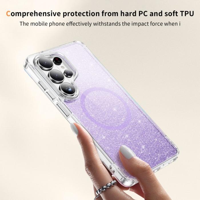 OEM - Mobilskal för Samsung Galaxy S26 Ultra Glitter Magnetiskt PC + TPU - Lila