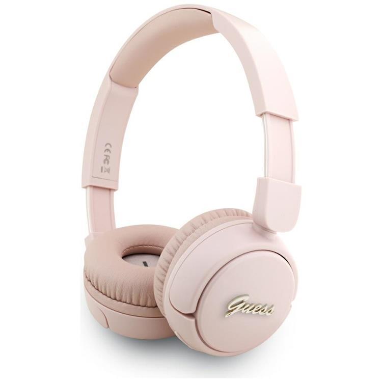 Guess Over-Ear Hörlurar Bluetooth 5.3 Metal Logo Script - Rosa | 505771 | AlltMobil