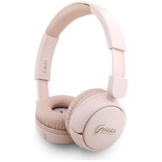 Guess - Guess Over-Ear Hörlurar Bluetooth 5.3 Metal Logo Script - Rosa