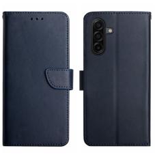 OEM - Samsung Galaxy S26 Pl&aring;nboksfodral &Auml;kta L&auml;der TelefonNappa Textur - Bl&aring;