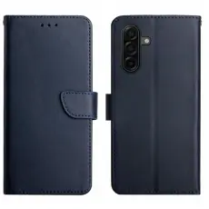 OEM - Samsung Galaxy S26 Pl&aring;nboksfodral &Auml;kta L&auml;der TelefonNappa Textur - Bl&aring;
