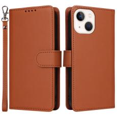 BETOPNICE - BETOPNICE iPhone 14 Pl&aring;nboksfodral Magnetiskt Avtagbart Konstl&auml;der - Brun