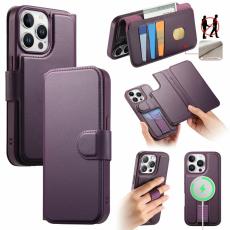 CASENEO - CASENEO iPhone 15 Pro Max Pl&aring;nboksfodral Konstl&auml;der - Lila