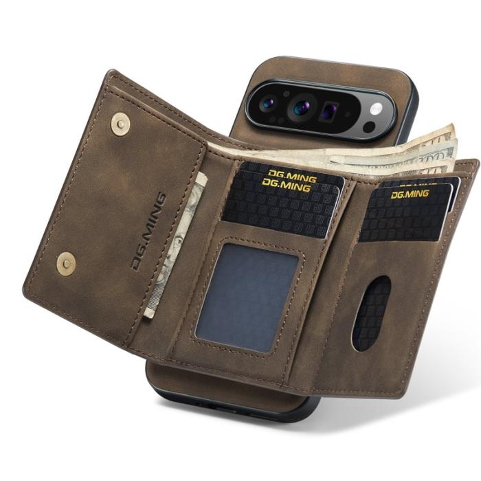 DG.MING - DG.MING M1 Series Mobilskal till Google Pixel 9 Pro XL Kickstand Brun