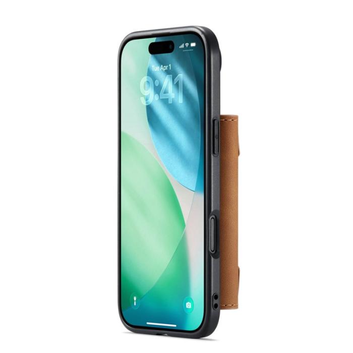 DG.MING - DG.MING iPhone Air Konstläder Plånboksfodral PU + PC + TPU - Brun