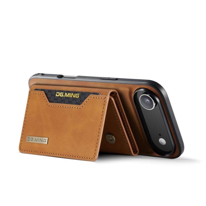 DG.MING - DG.MING iPhone Air Konstläder Plånboksfodral PU + PC + TPU - Brun