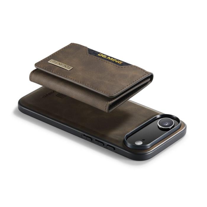 DG.MING - DG.MING iPhone Air Konstläder Plånboksfodral PU + PC + TPU - Brun