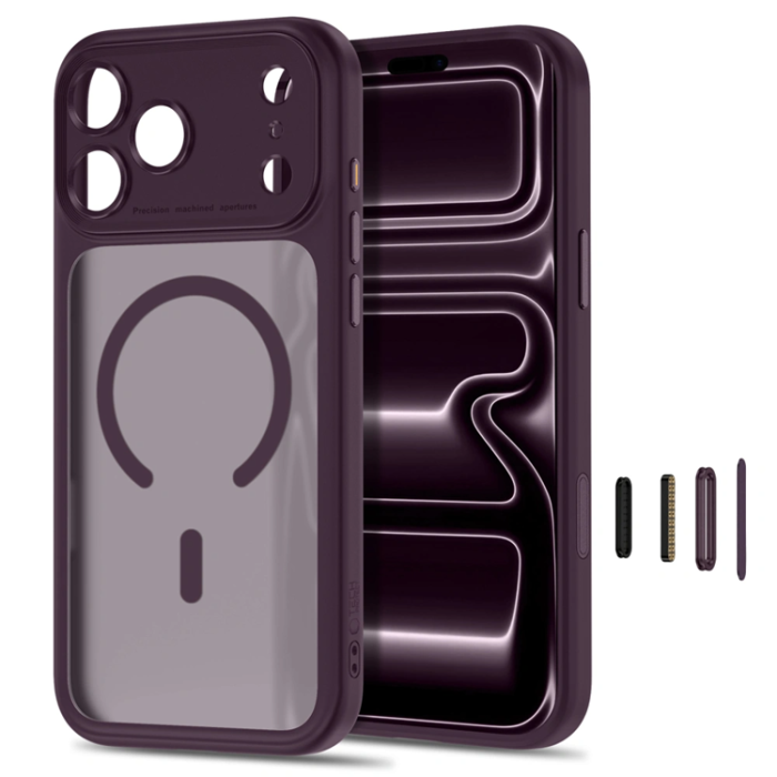 Tech-Protect - Tech-Protect Mobilskal För iPhone 18 Pro Magsafe Magpeak - Matte Burgundy