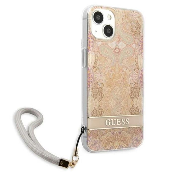 Guess - Guess iPhone 13 Mini Skal Flower Strap - Guld