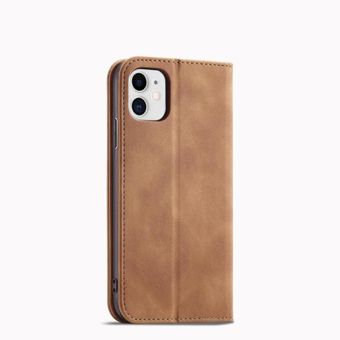 OEM - Magnet Fancy iPhone 12 Plånboksfodral - Brun
