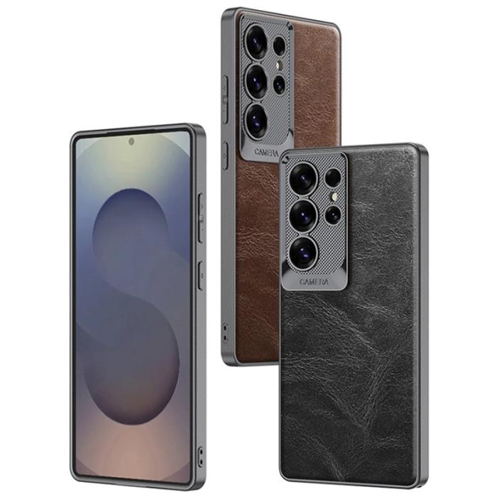 GKK - GKK Mobilskal till Samsung Galaxy S25 Ultra Waxy PU + TPU + PC - Grå