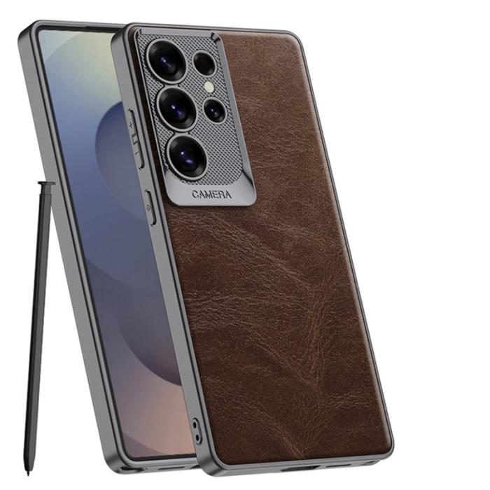 GKK - GKK Mobilskal till Samsung Galaxy S25 Ultra Waxy PU + TPU + PC - Svart