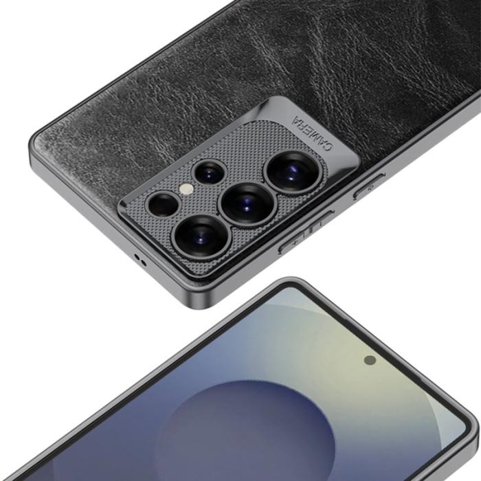 GKK - GKK Mobilskal till Samsung Galaxy S25 Ultra Waxy PU + TPU + PC - Svart