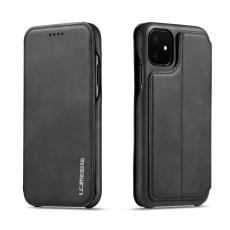 LC.imeeke - LC.IMEEKE Mobilskal till iPhone 11 Retro Stil &Auml;kta L&auml;der - Svart