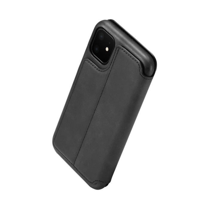 LC.imeeke - LC.IMEEKE Mobilskal till iPhone 11 Retro Stil Äkta Läder - Svart