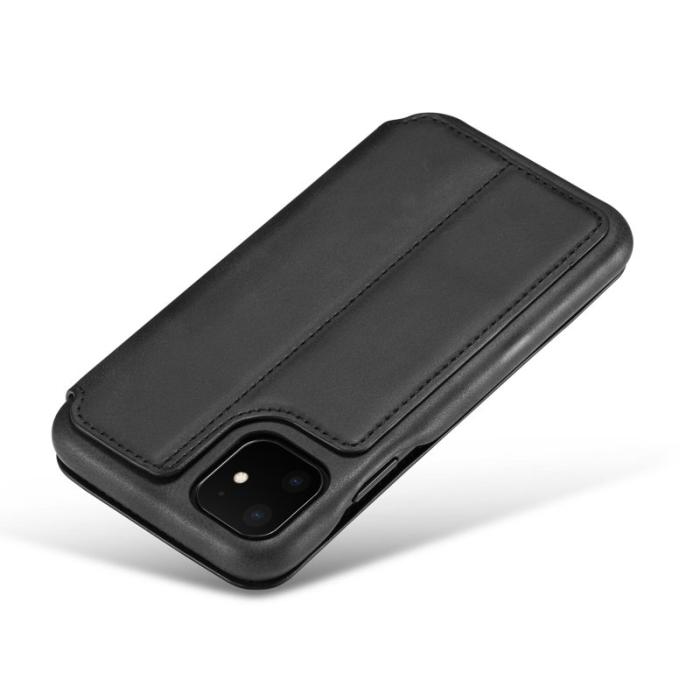 LC.imeeke - LC.IMEEKE Mobilskal till iPhone 11 Retro Stil Äkta Läder - Svart