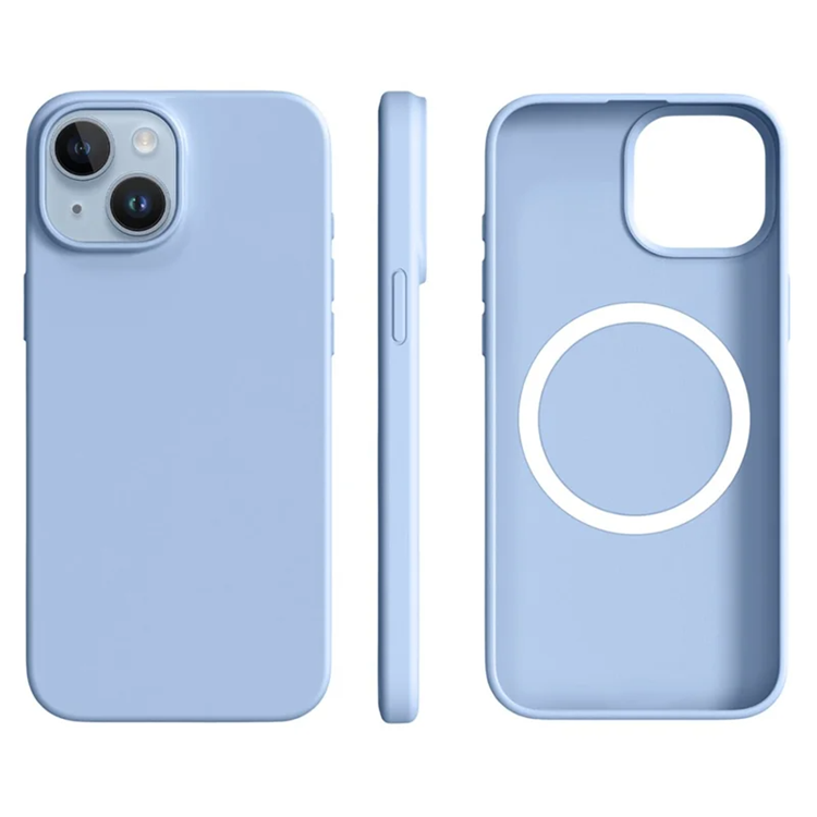 iPhone 14/13 Mobilskal MagSafe Ultra Thin Silicone (Haze Blå) | 2353 | AlltMobil