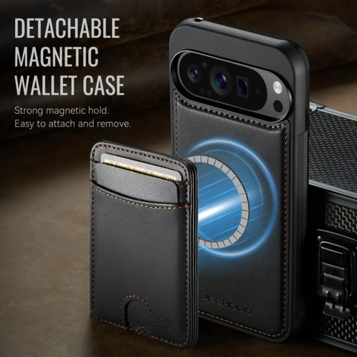 OEM - JEEHOOD Google Pixel 10 Pro XL Fodral KonstLäder - Svart