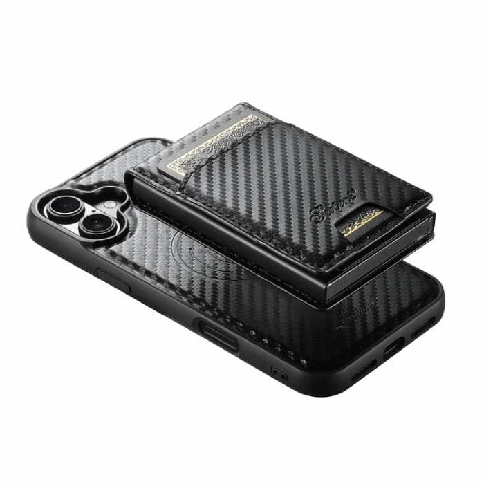 SUTENI - SUTENI iPhone 16 Mobilskal Magsafe Korthållare Carbon Fiber