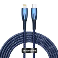 BASEUS - Baseus USB-C till lightning kabel 2m 20W Glimmer Series - Blå