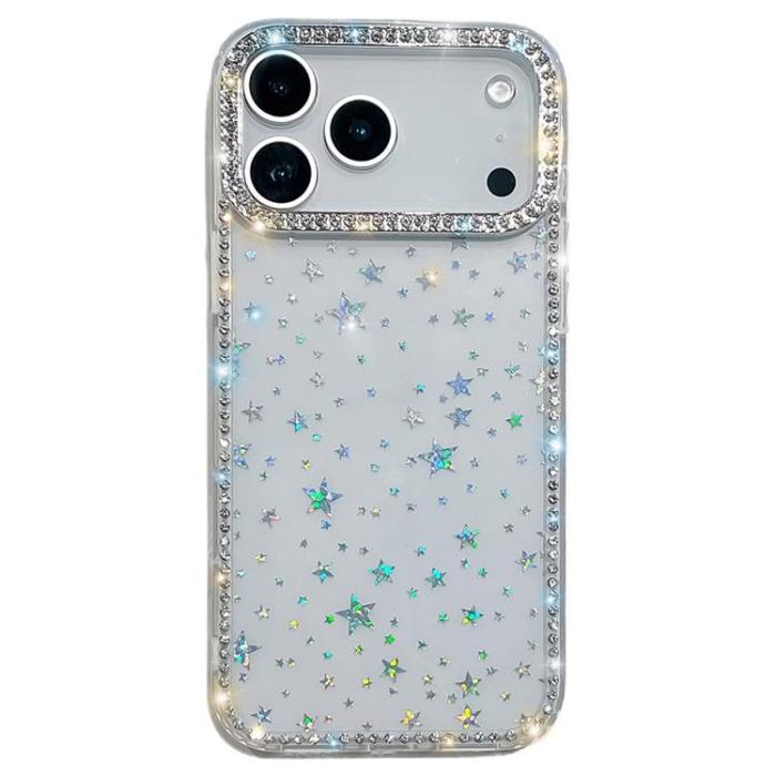 A-One Brand - iPhone 17 Pro Mobilskal Rhinestone Edge -Starry Transparent