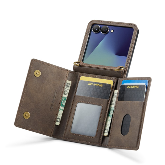 DG.MING - DG.MING Galaxy Z Flip 7 Mobilskal RFID Blocking M5 - Kaffe