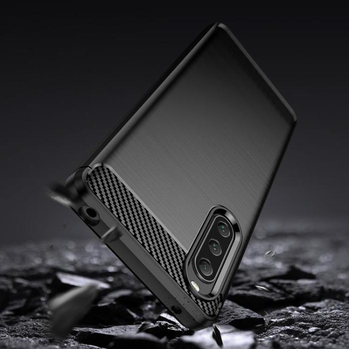 OEM - Sony Xperia 10 V Mobilskal Carbon Silikon - Svart