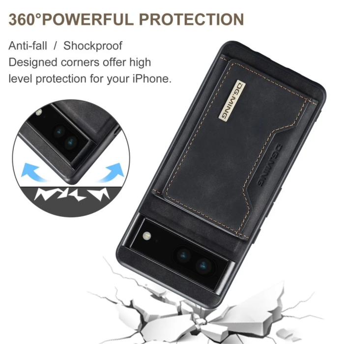 UTGATT1 - DG.MING Google Pixel 7 Plånboksfodral M2 2IN1 - Svart