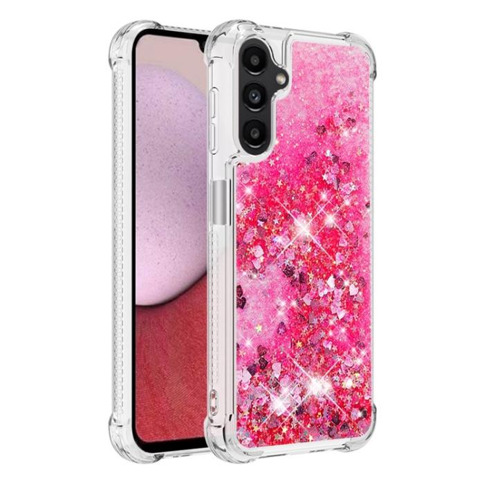 A-One Brand - Galaxy A14 5G/4G Mobilskal YB Quicksand Glitter TPU - Rosa