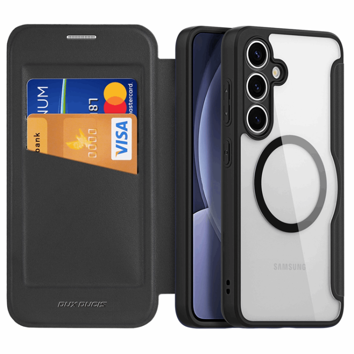 Dux Ducis - Dux Ducis Galaxy S25 Plus Plånboksfodral MagSafe Skin X Pro - Svart