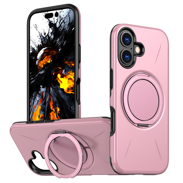 iPhone 16 Plus Mobilskal MagSafe Rotating Kickstand TPU + PC (Rosa) | 2353 | AlltMobil