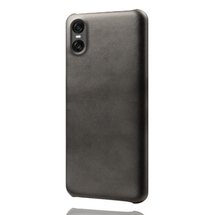 A-One Brand - Sony Xperia 10 VII Mobilskal Calfskin Texture PU-Läder - Svart