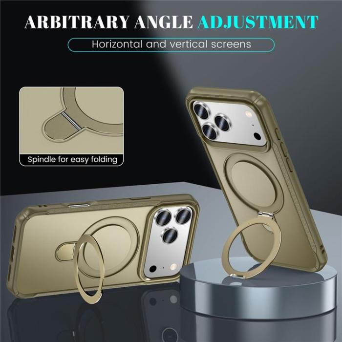 A-One Brand - iPhone 17 Pro Max Mobilskal MagSafe Rotating Kickstand - Khaki