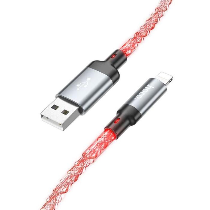 Hoco - Hoco USB-A Till Lightning Kabel 2.4A 1m U112 - Grå