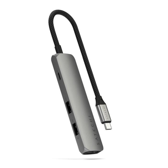 Satechi - Satechi 4-i-1 HUBB USB-C Slim Multiport Adapter 4K - Rymdgrå