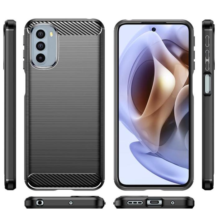 UTGATT5 - Motorola Moto G41/G13 Skal Carbon Flexible - Svart