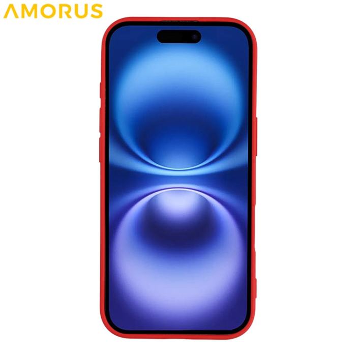 Amorus - AMORUS iPhone 17 Mobilskal Precise Cutouts TPU Fiber - Röd