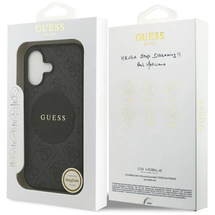Guess - Guess iPhone 17 Mobilskal MagSafe 4G Circle Classic Logo - Svart