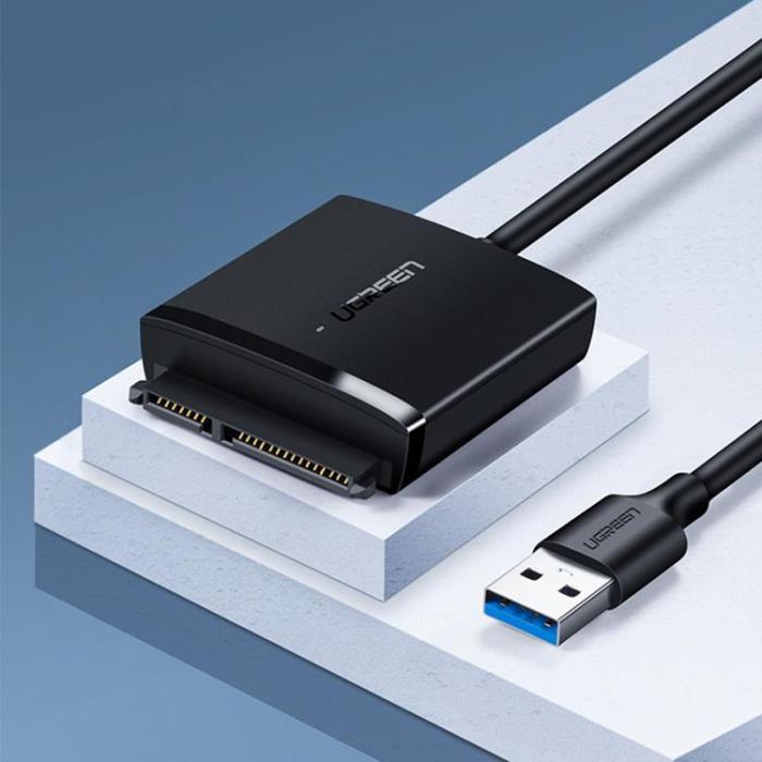 Ugreen - Ugreen USB 3.0 Adapter För 2.5''/3.5'' SATA Disk - Svart