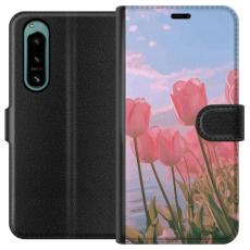 iSecrets - Pl&aring;nboksfodral till Sony Xperia 5 IV med Rosa Tulpaner