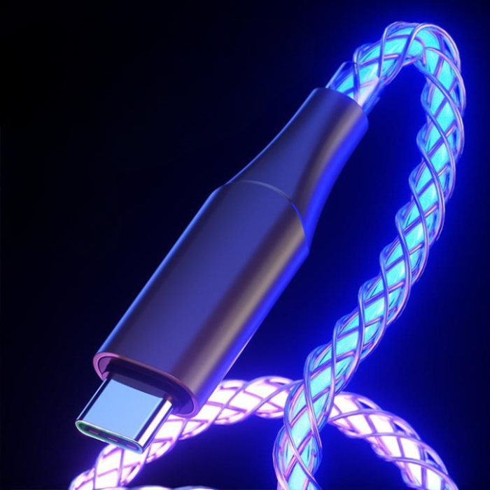 A-One Brand - RGB USB-C till USB-C 1m Kablar - Flerfärgad