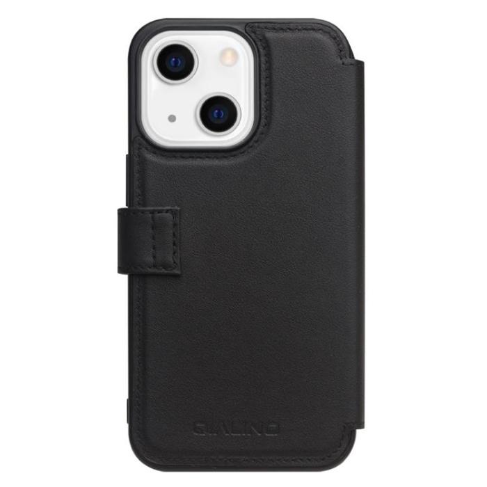QIALINO - Qialino Äkta Läder Fodral iPhone 13 Mini - Svart