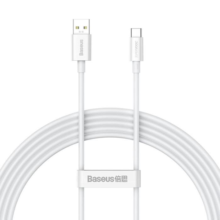BASEUS - Baseus Superior SUPERVOOC USB-C till USB-A kabel 65W 1m - Vit