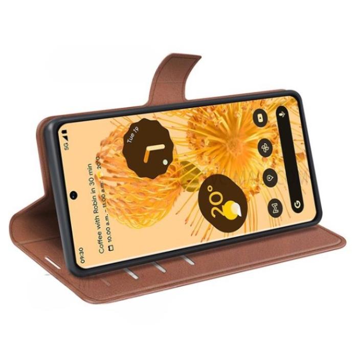 A-One Brand - Google Pixel 7 Pro Plånboksfodral Drop-Proof PU Läder - Brun