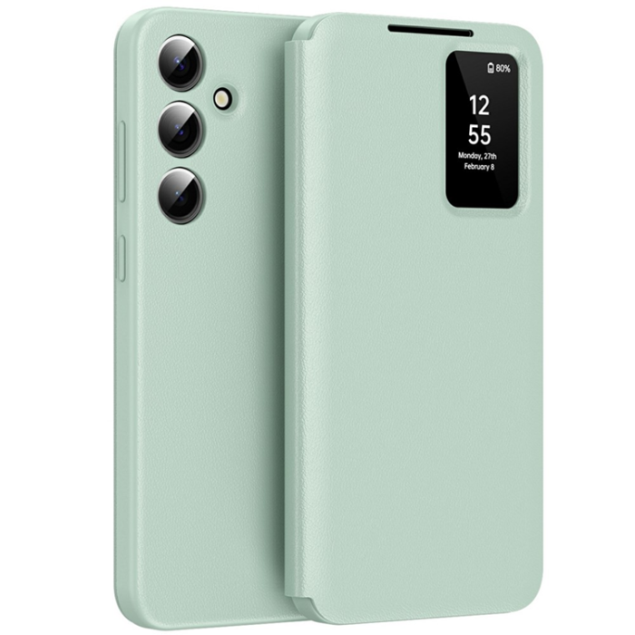 A-One Brand - Galaxy A56 5G Plånboksfodral View Window Läder - Grön