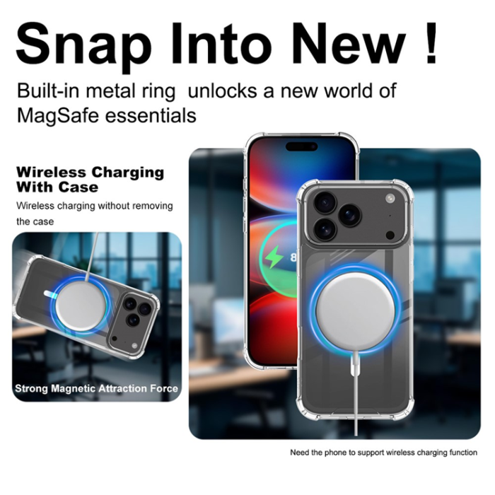 Imak - IMAK iPhone 17 Pro Max Mobilskal MagSafe Shockproof - Clear