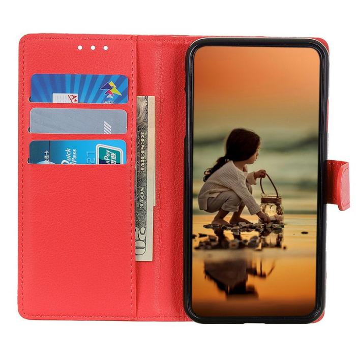 OEM - Samsung Galaxy S26 Ultra Fodral PU Läder Litchi Textur - Röd