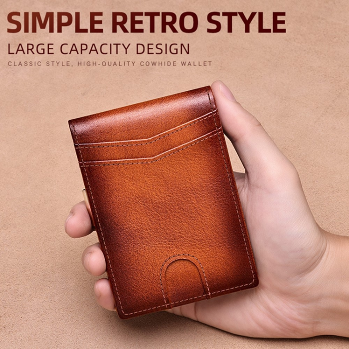 BANYANU - BANYANU Plånbok för Herrar Äkta Läder RFID Blocking N2039M