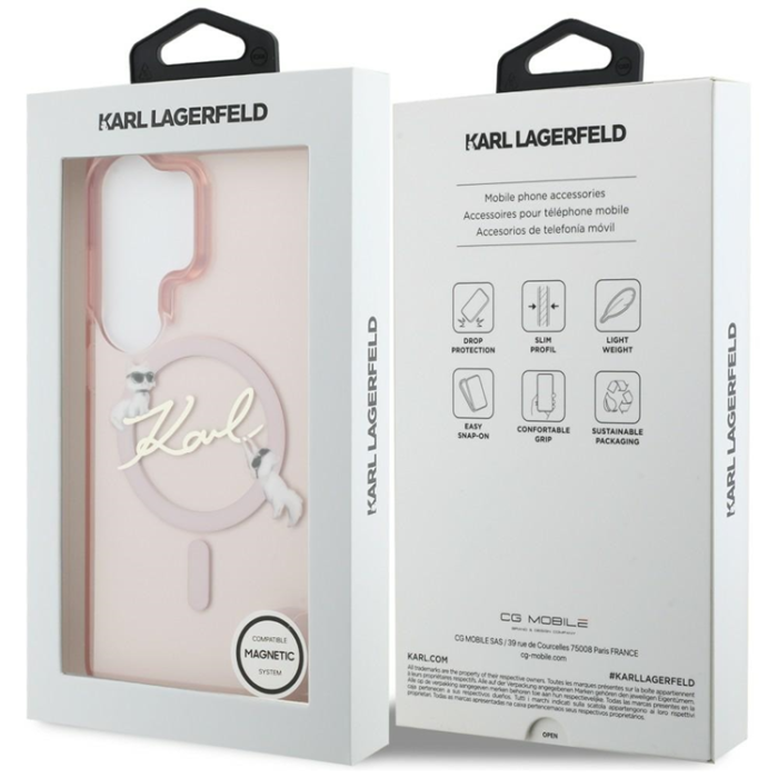 KARL LAGERFELD - Karl Lagerfeld Mobilskal För Galaxy S26 Ultra MagSafe IML KC Script - Rosa