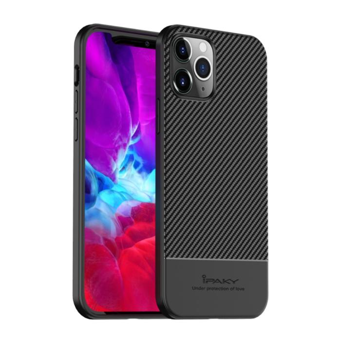 OEM - IPAKY Carbon Fiber Skal iPhone 12 Pro Max - Svart